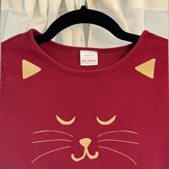 Hanna Andersson red kitty dress size 8 (130 cm) - Picture 2 of 7